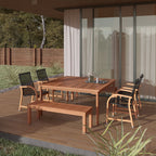 Ensemble de salle à manger d'extérieur Amazonia Piccola en bois FSC, 7 pièces