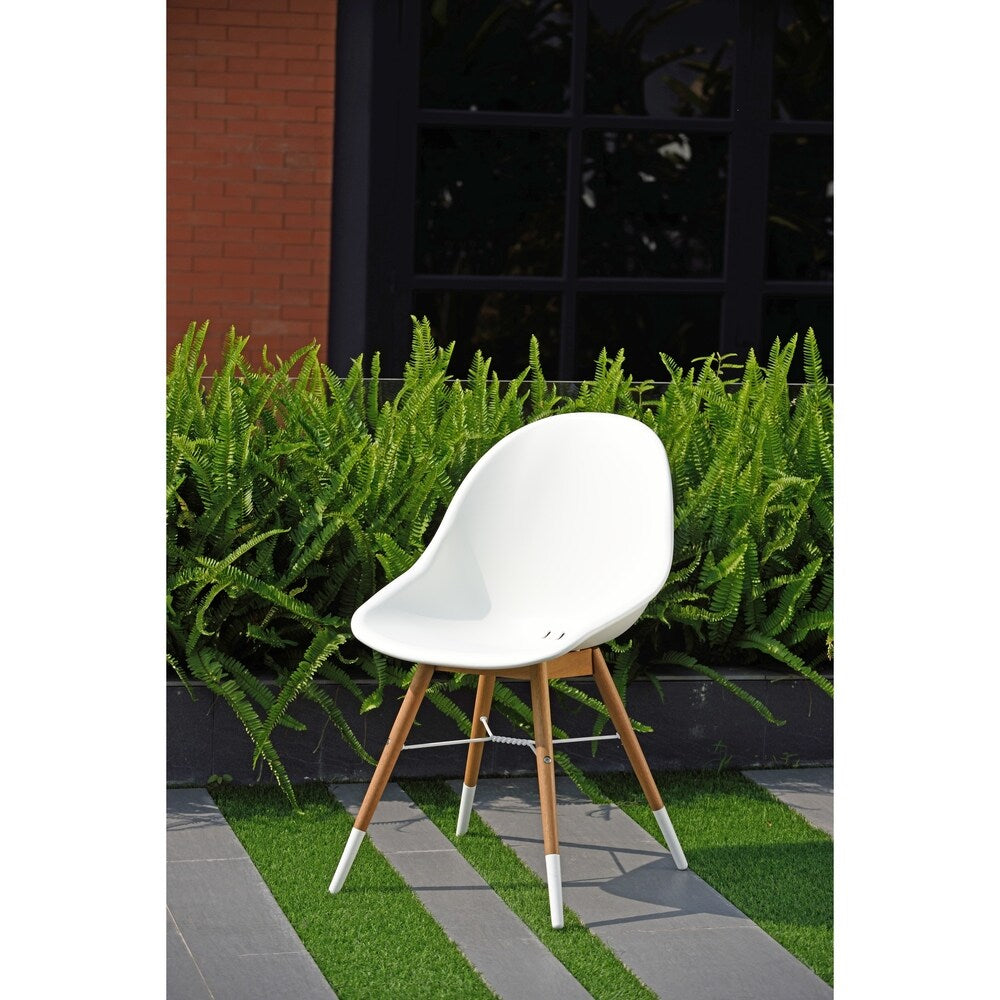 Ensemble de salle à manger rectangulaire de 11 pièces en teck Amazonia Bonita blanc