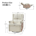 Fauteuil inclinable pivotant Amelia en similicuir avec coutures florales par HULALA HOME