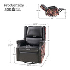 Fauteuil inclinable pivotant Amelia en similicuir avec coutures florales par HULALA HOME