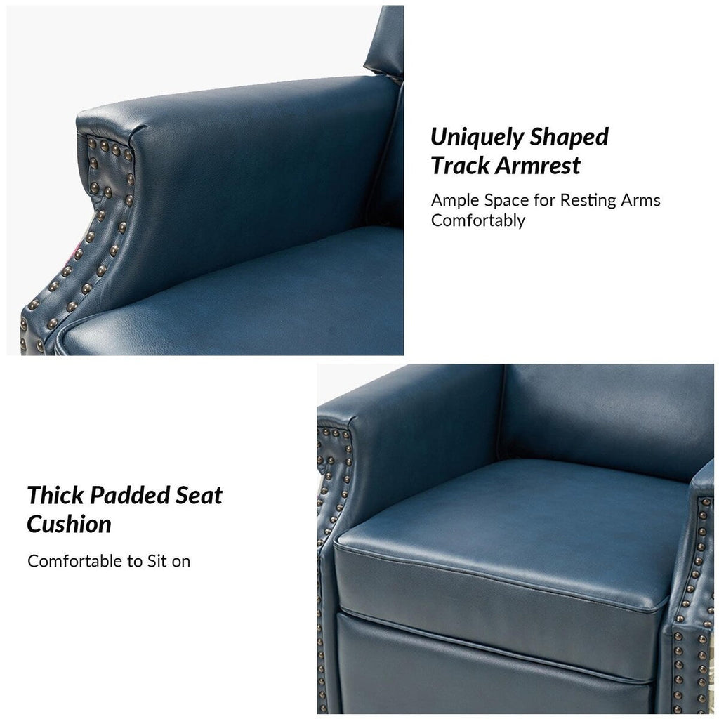 Fauteuil inclinable pivotant Amelia en similicuir avec coutures florales par HULALA HOME