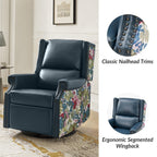 Fauteuil inclinable pivotant Amelia en similicuir avec coutures florales par HULALA HOME