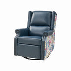 Fauteuil inclinable pivotant Amelia en similicuir avec coutures florales par HULALA HOME