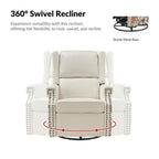 Fauteuil inclinable pivotant Amelia en similicuir avec coutures florales par HULALA HOME