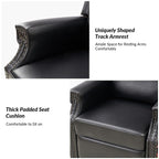 Fauteuil inclinable pivotant Amelia en similicuir avec coutures florales par HULALA HOME