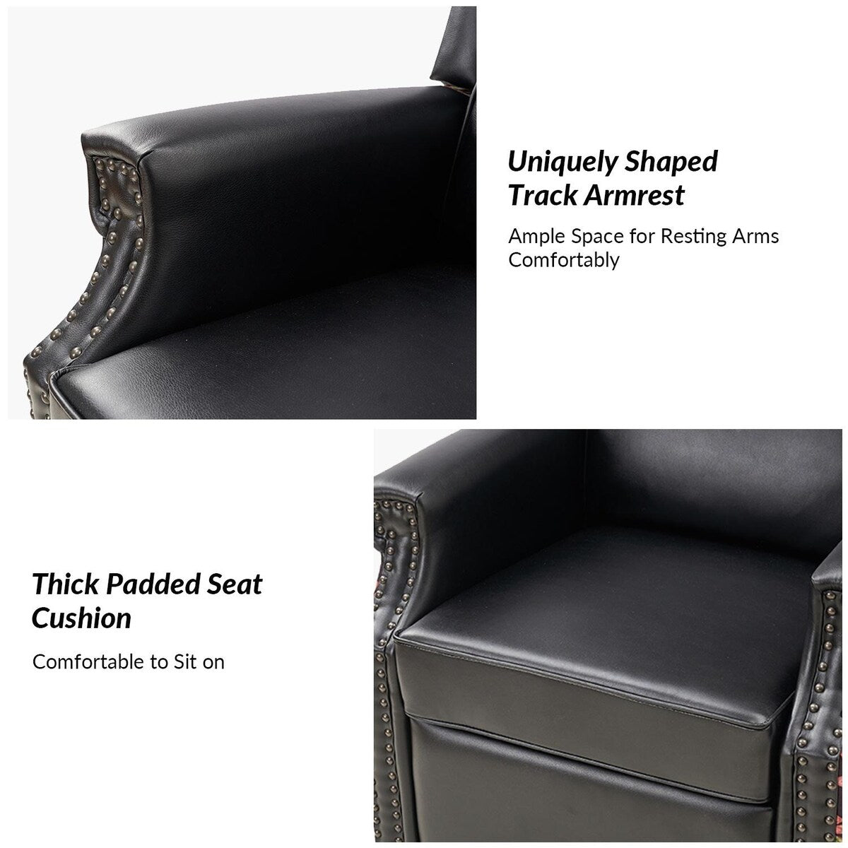 Fauteuil inclinable pivotant Amelia en similicuir avec coutures florales par HULALA HOME