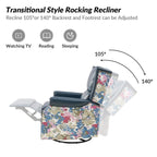 Fauteuil inclinable pivotant Amelia en similicuir avec coutures florales par HULALA HOME