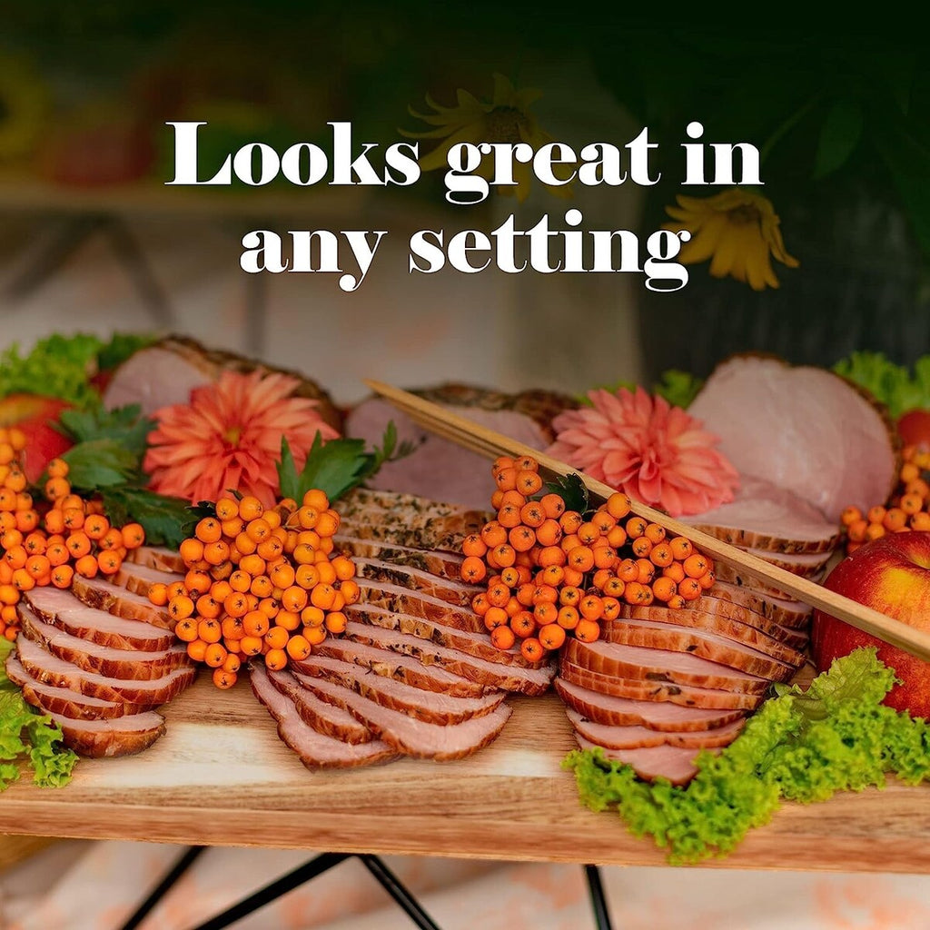 Plateau rectangulaire en bois d'acacia avec poignée en cuir American Atelier - 18 x 9