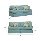 Canapé American Furniture Classics modèle Coastal Aqua Series avec quatre coussins décoratifs