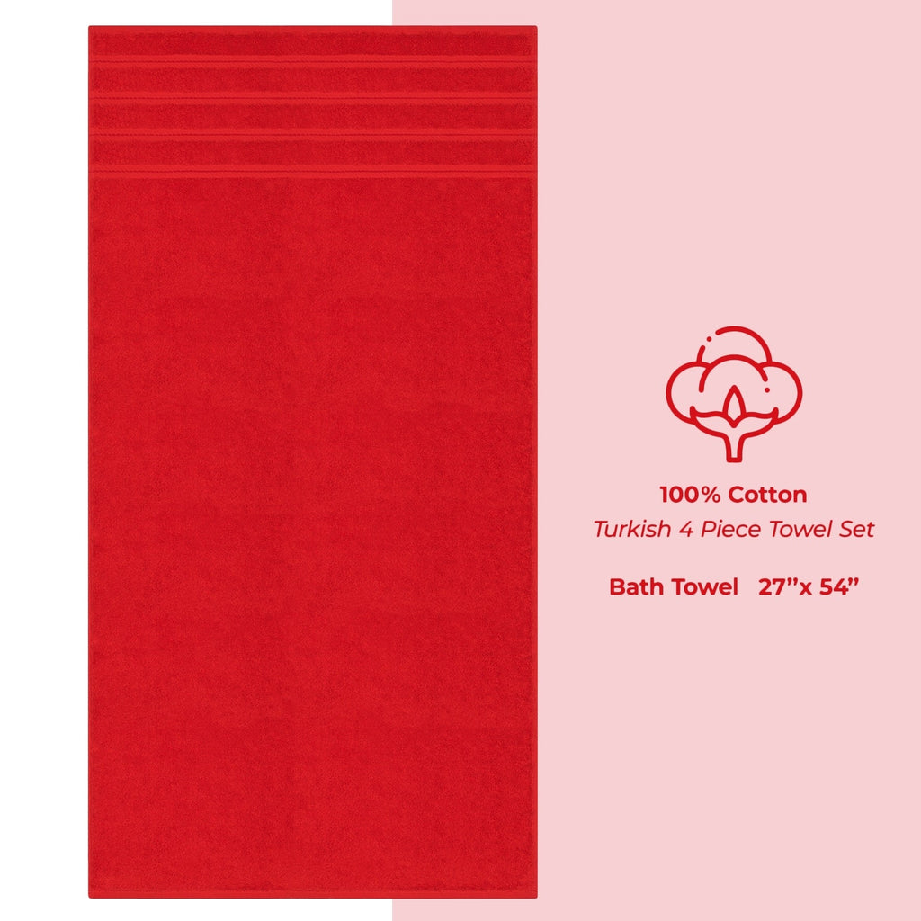 Serviettes de bain turques 100 % coton American Soft Linen, grandes, lot de 4, qualité hôtelière de luxe, ensembles de salle de bain