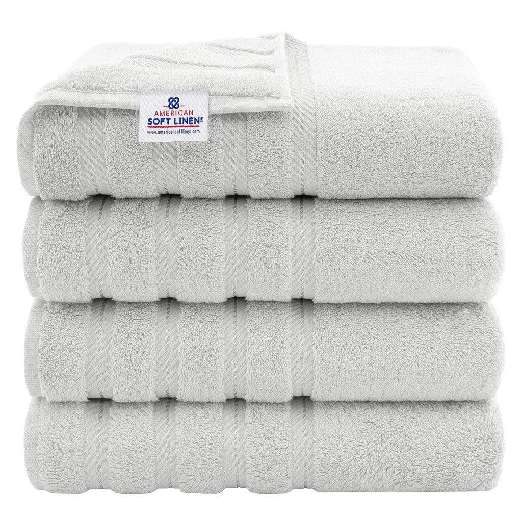 Serviettes de bain turques 100 % coton American Soft Linen, grandes, lot de 4, qualité hôtelière de luxe, ensembles de salle de bain