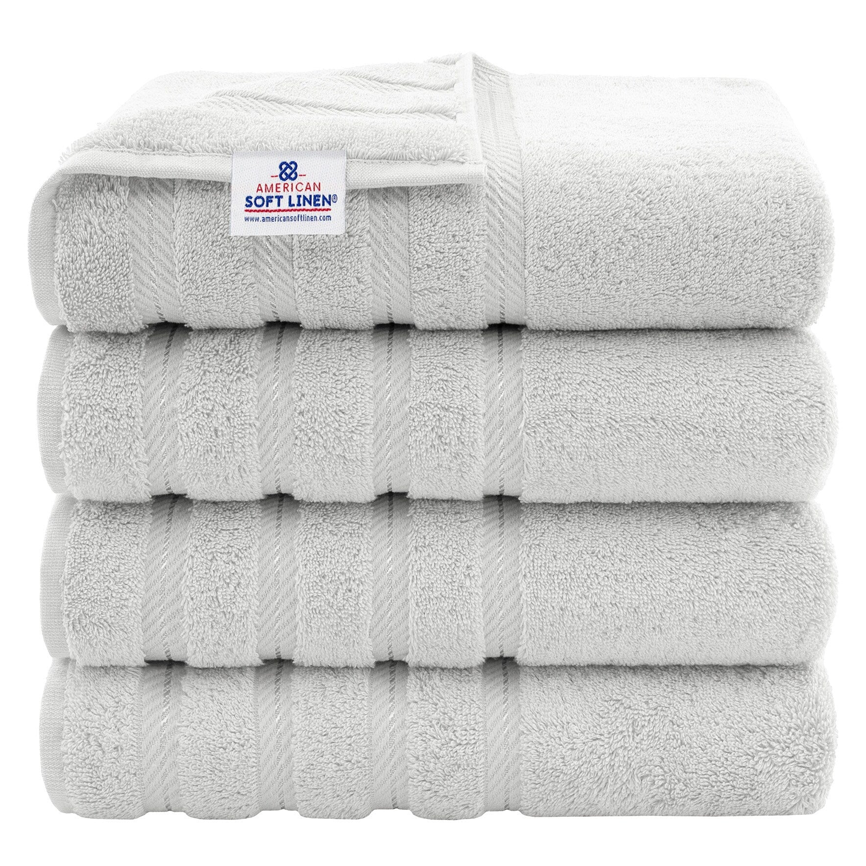 Serviettes de bain turques 100 % coton American Soft Linen, grandes, lot de 4, qualité hôtelière de luxe, ensembles de salle de bain