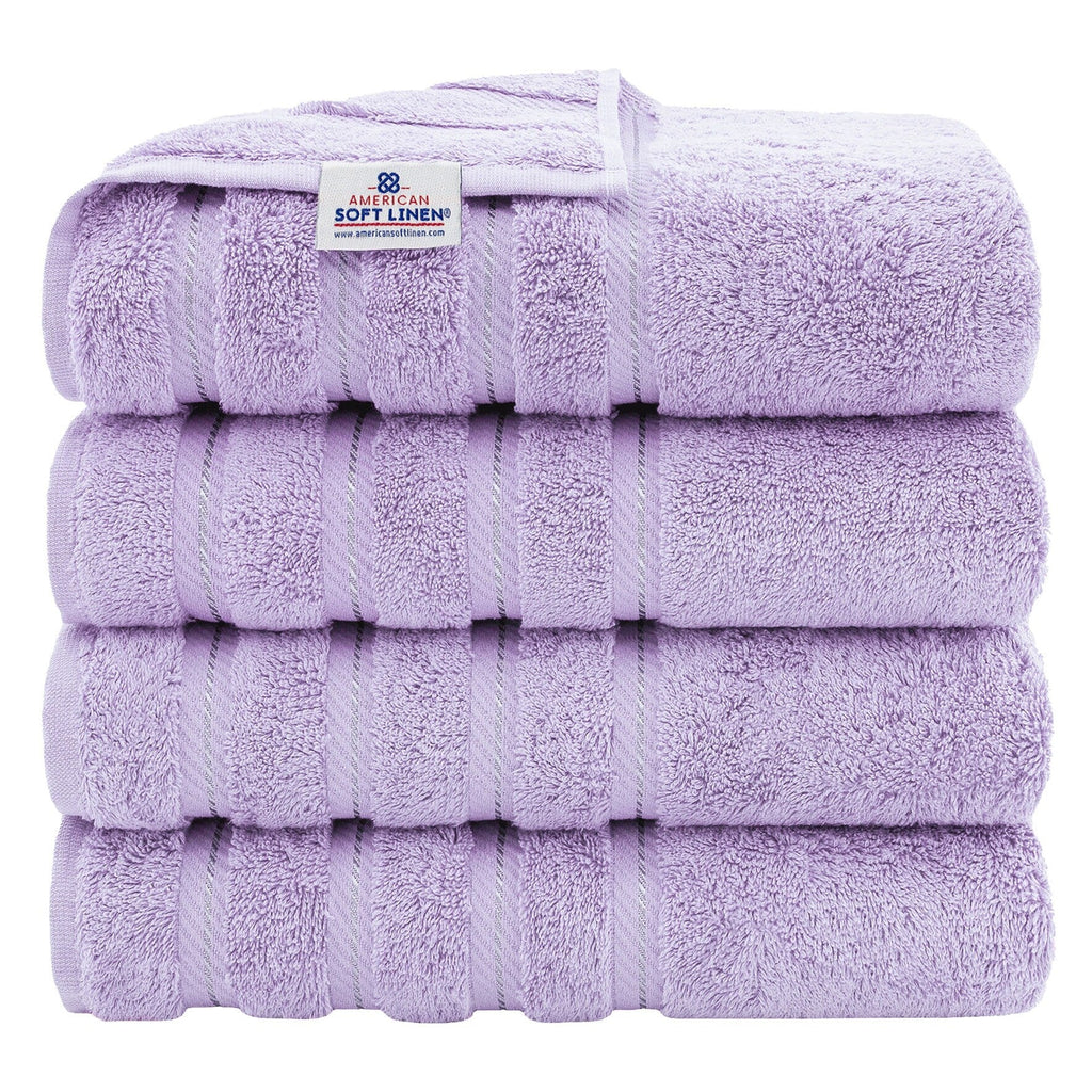 Serviettes de bain turques 100 % coton American Soft Linen, grandes, lot de 4, qualité hôtelière de luxe, ensembles de salle de bain