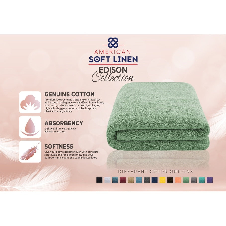 Serviette de bain turque extra large de qualité supérieure, douce et luxueuse, 100 % coton filé à l'anneau, 40 x 80 pouces, American Soft Linen