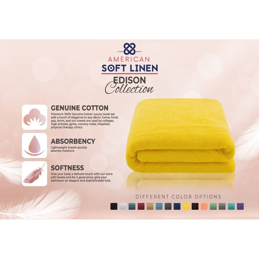 Serviette de bain turque extra large de qualité supérieure, douce et luxueuse, 100 % coton filé à l'anneau, 40 x 80 pouces, American Soft Linen