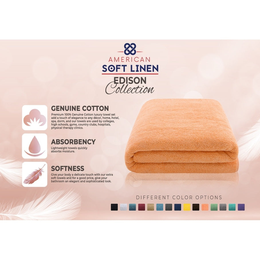 Serviette de bain turque extra large de qualité supérieure, douce et luxueuse, 100 % coton filé à l'anneau, 40 x 80 pouces, American Soft Linen