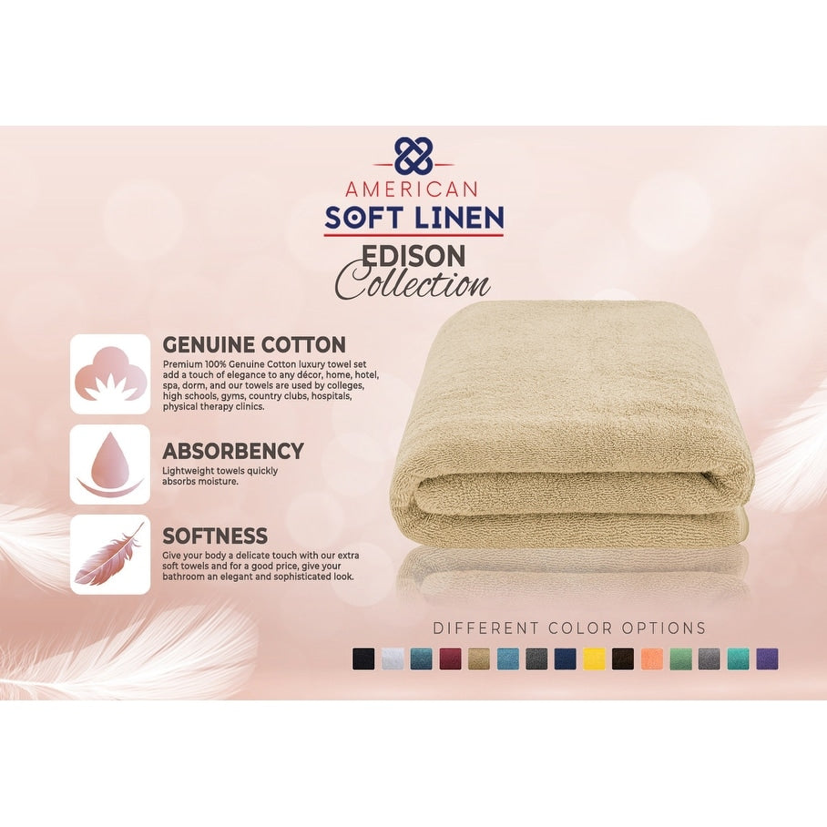 Serviette de bain turque extra large de qualité supérieure, douce et luxueuse, 100 % coton filé à l'anneau, 40 x 80 pouces, American Soft Linen