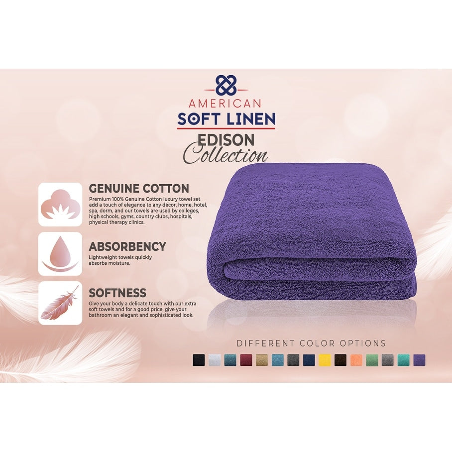 Serviette de bain turque extra large de qualité supérieure, douce et luxueuse, 100 % coton filé à l'anneau, 40 x 80 pouces, American Soft Linen
