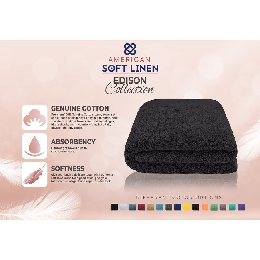 Serviette de bain turque extra large de qualité supérieure, douce et luxueuse, 100 % coton filé à l'anneau, 40 x 80 pouces, American Soft Linen