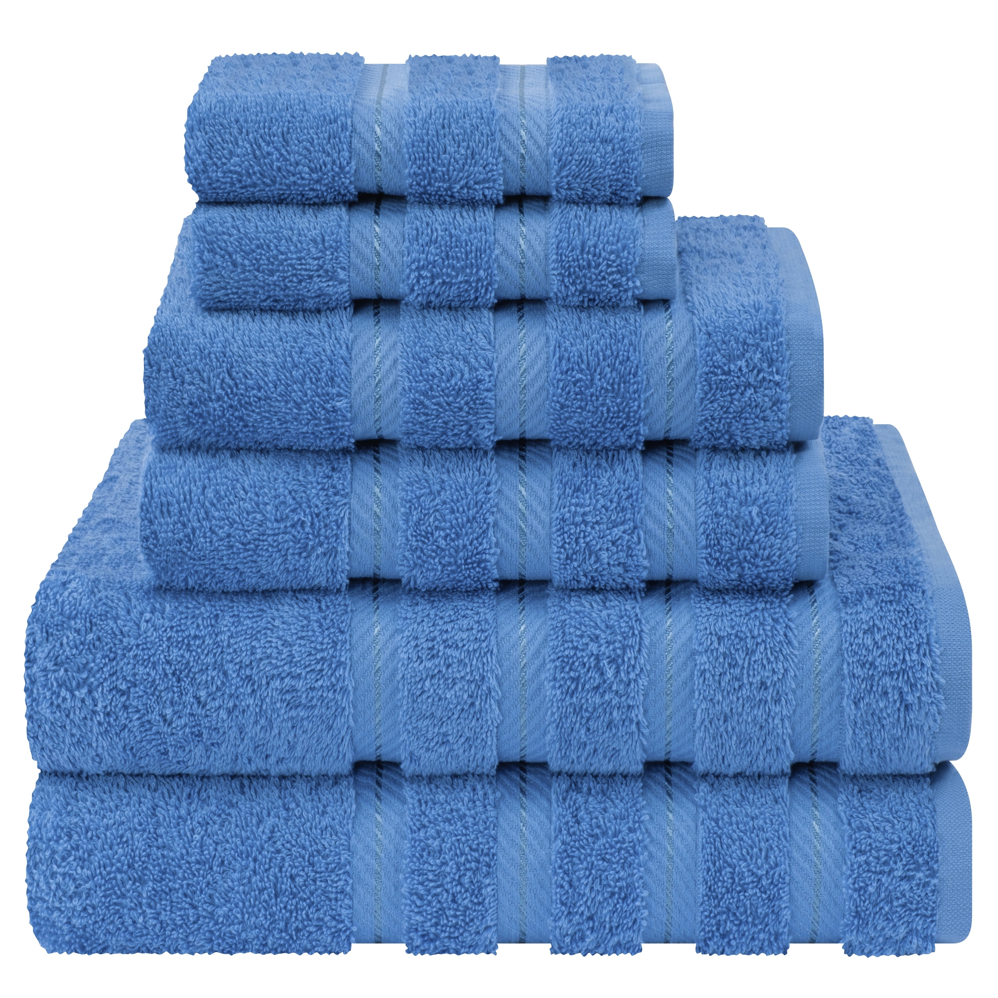 Ensemble de serviettes de bain de luxe 6 pièces en lin doux américain, 2 serviettes de bain, 2 essuie-mains et 2 débarbouillettes, serviettes turques 100 % coton pour salle de bain