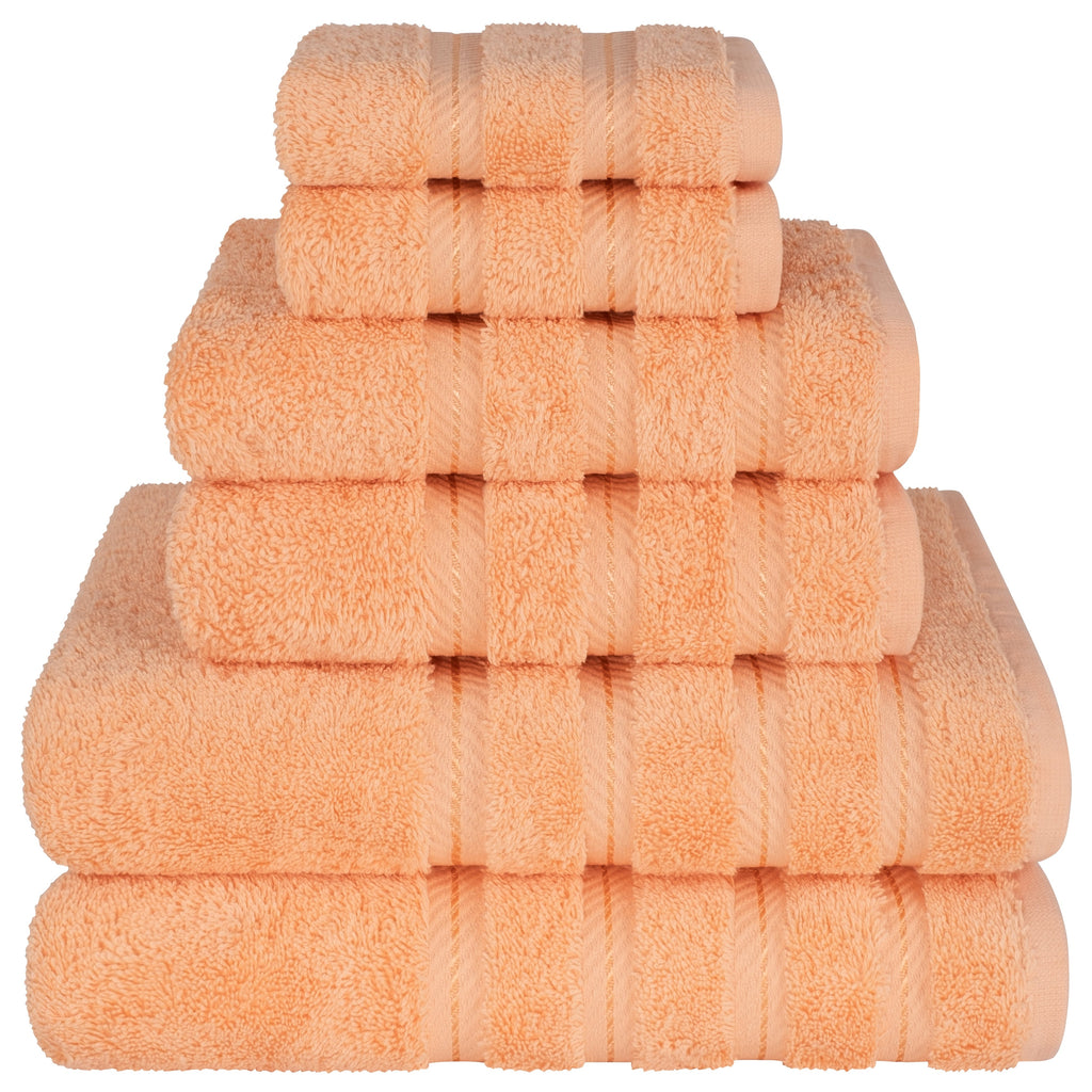 Ensemble de serviettes de bain de luxe 6 pièces en lin doux américain, 2 serviettes de bain, 2 essuie-mains et 2 débarbouillettes, serviettes turques 100 % coton pour salle de bain