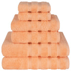 Ensemble de serviettes de bain de luxe 6 pièces en lin doux américain, 2 serviettes de bain, 2 essuie-mains et 2 débarbouillettes, serviettes turques 100 % coton pour salle de bain