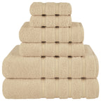 Ensemble de serviettes de bain de luxe 6 pièces en lin doux américain, 2 serviettes de bain, 2 essuie-mains et 2 débarbouillettes, serviettes turques 100 % coton pour salle de bain