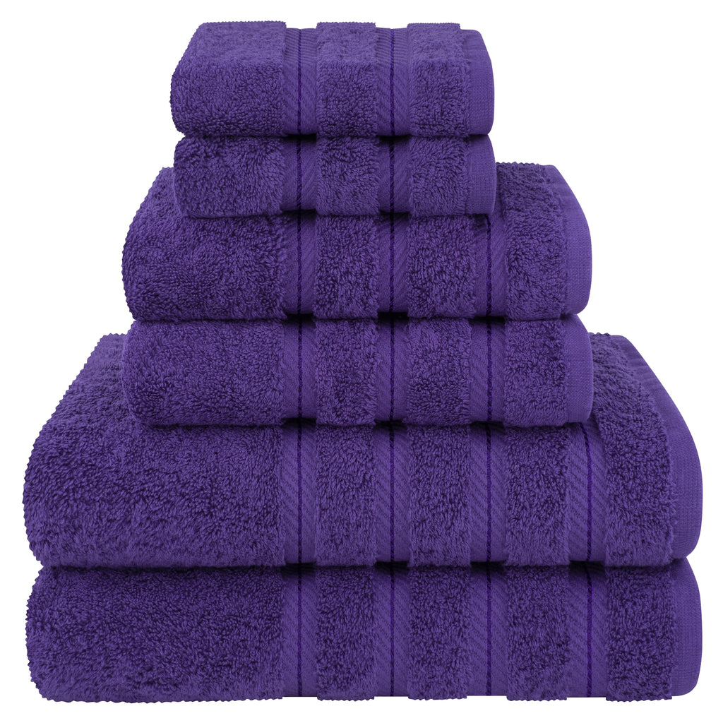 Ensemble de serviettes de bain de luxe 6 pièces en lin doux américain, 2 serviettes de bain, 2 essuie-mains et 2 débarbouillettes, serviettes turques 100 % coton pour salle de bain