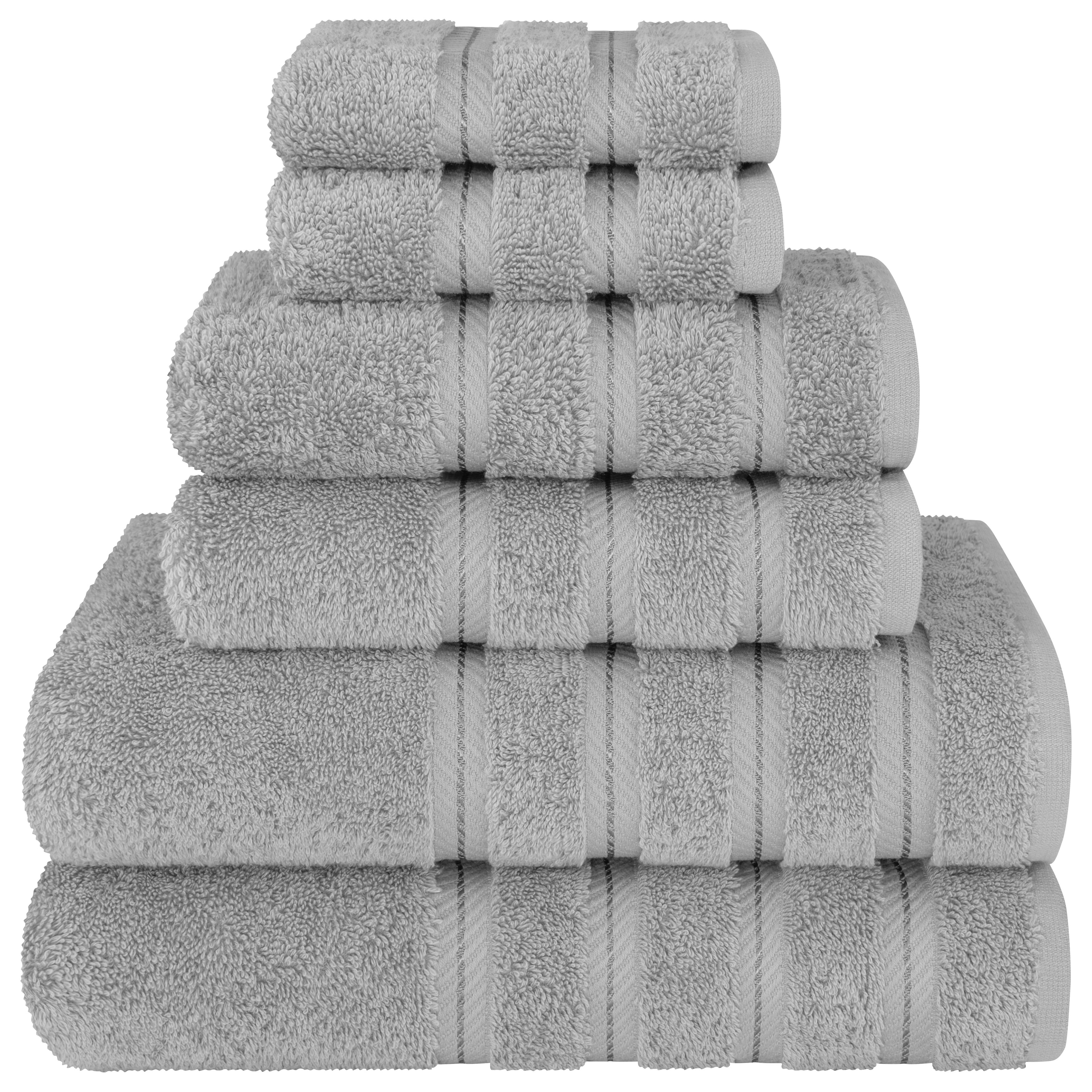 Ensemble de serviettes de bain de luxe 6 pièces en lin doux américain, 2 serviettes de bain, 2 essuie-mains et 2 débarbouillettes, serviettes turques 100 % coton pour salle de bain