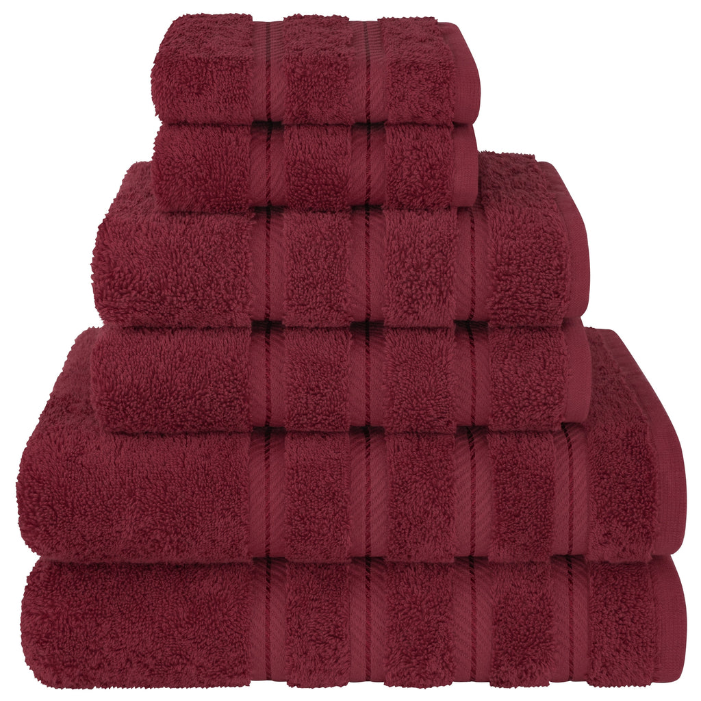 Ensemble de serviettes de bain de luxe 6 pièces en lin doux américain, 2 serviettes de bain, 2 essuie-mains et 2 débarbouillettes, serviettes turques 100 % coton pour salle de bain