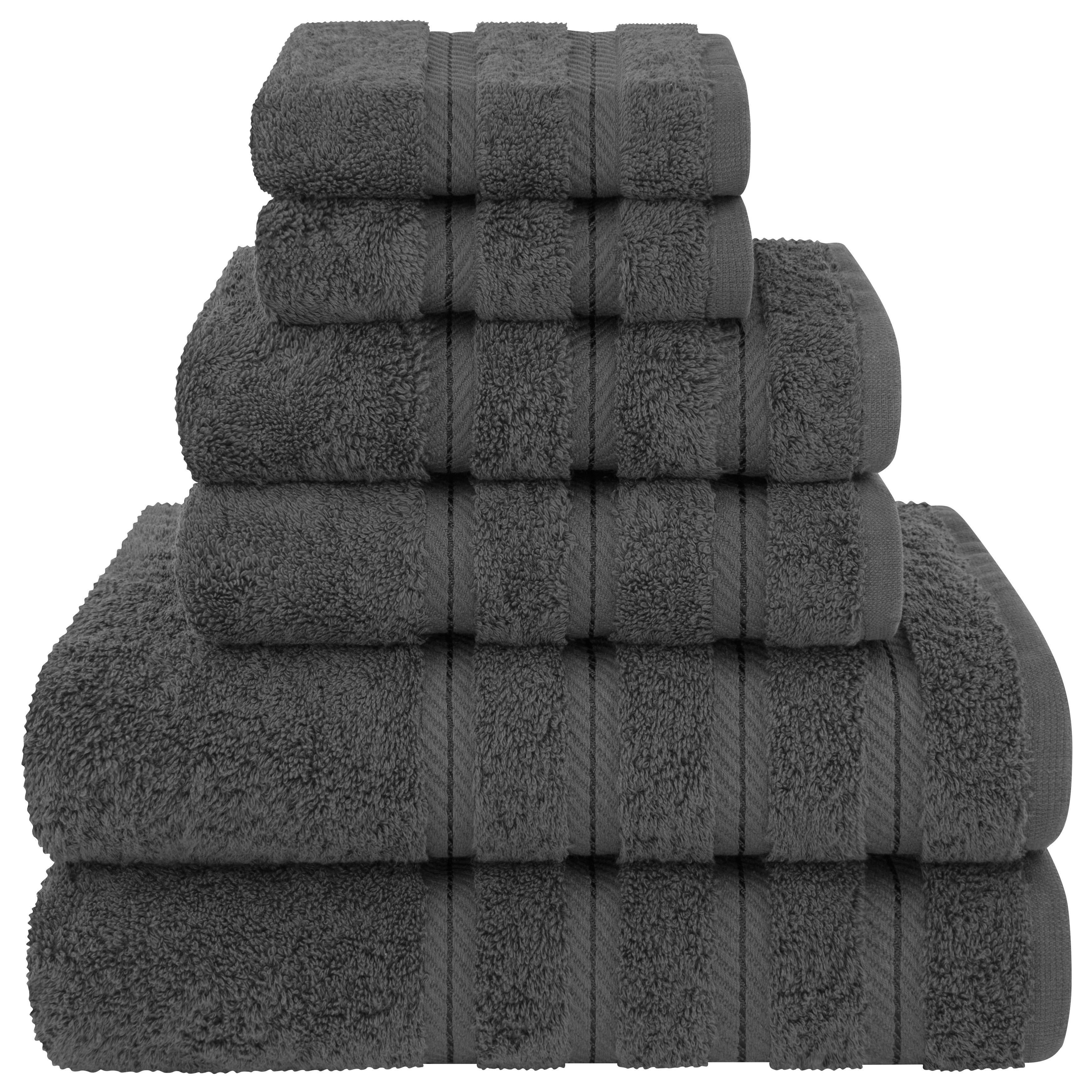 Ensemble de serviettes de bain de luxe 6 pièces en lin doux américain, 2 serviettes de bain, 2 essuie-mains et 2 débarbouillettes, serviettes turques 100 % coton pour salle de bain