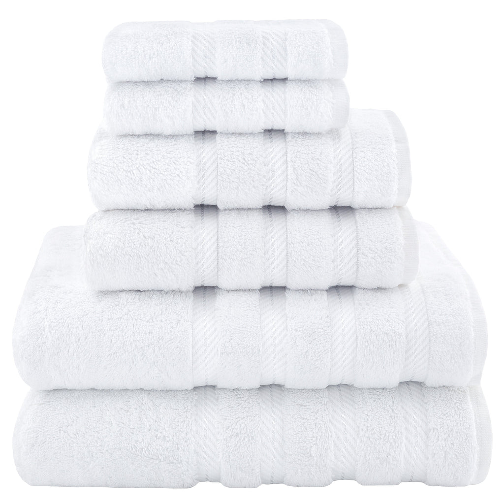 Ensemble de serviettes de bain de luxe 6 pièces en lin doux américain, 2 serviettes de bain, 2 essuie-mains et 2 débarbouillettes, serviettes turques 100 % coton pour salle de bain