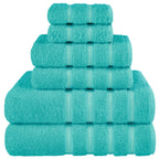 Ensemble de serviettes de bain de luxe 6 pièces en lin doux américain, 2 serviettes de bain, 2 essuie-mains et 2 débarbouillettes, serviettes turques 100 % coton pour salle de bain