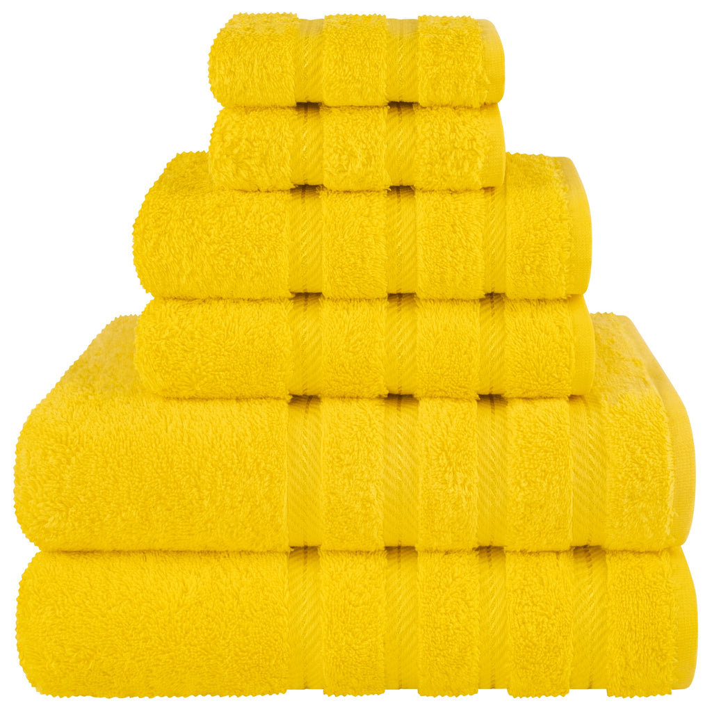 Ensemble de serviettes de bain de luxe 6 pièces en lin doux américain, 2 serviettes de bain, 2 essuie-mains et 2 débarbouillettes, serviettes turques 100 % coton pour salle de bain