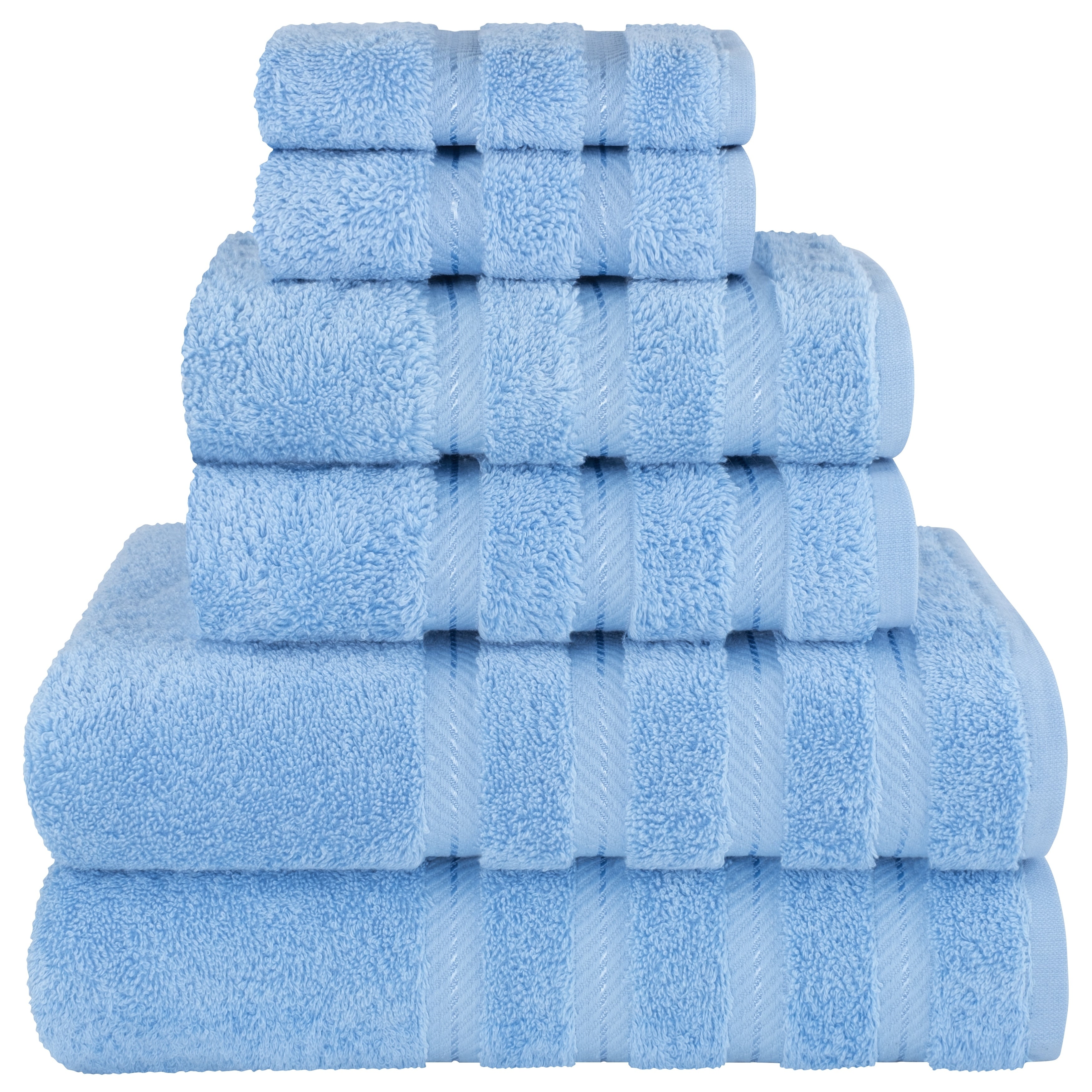 Ensemble de serviettes de bain de luxe 6 pièces en lin doux américain, 2 serviettes de bain, 2 essuie-mains et 2 débarbouillettes, serviettes turques 100 % coton pour salle de bain