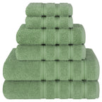 Ensemble de serviettes de bain de luxe 6 pièces en lin doux américain, 2 serviettes de bain, 2 essuie-mains et 2 débarbouillettes, serviettes turques 100 % coton pour salle de bain