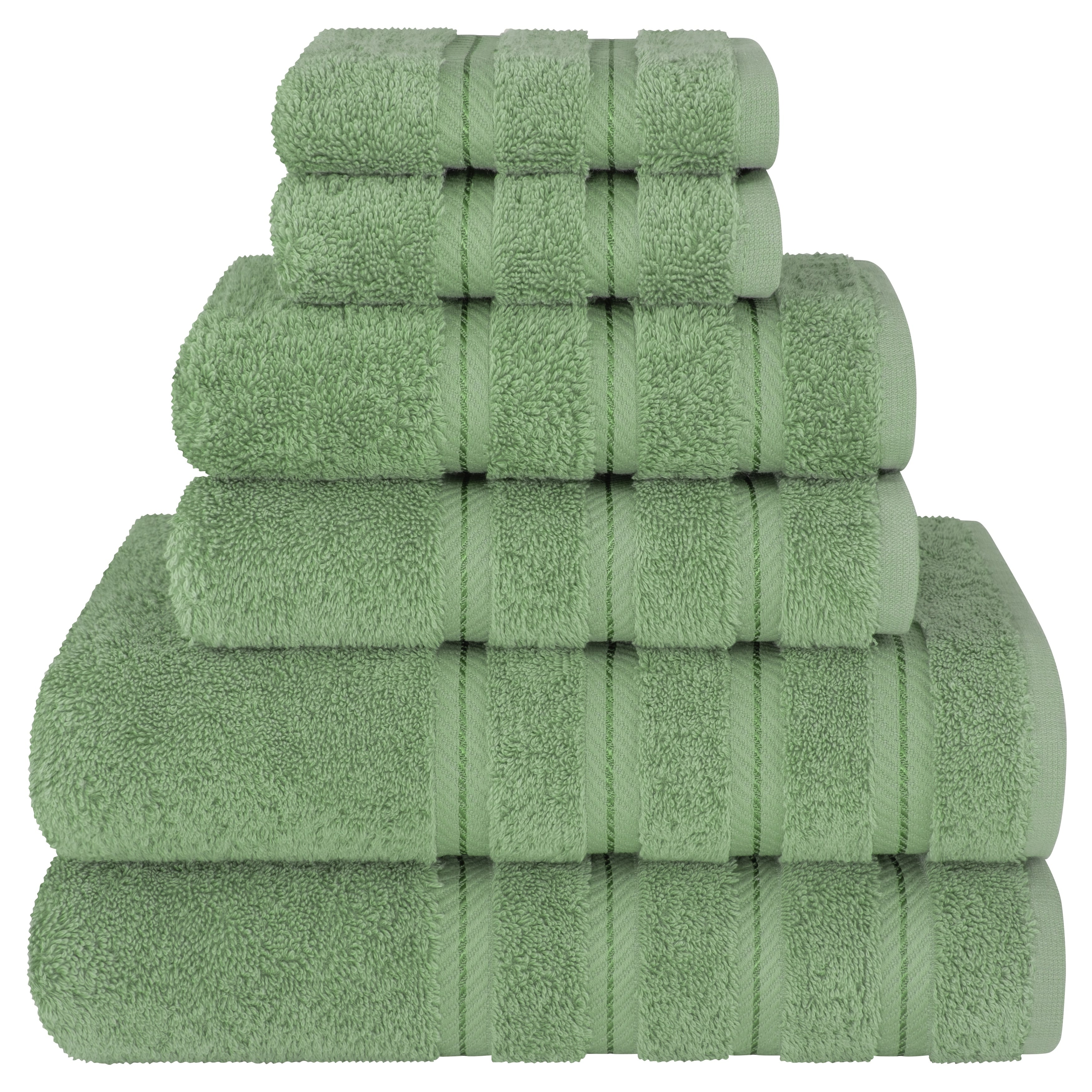 Ensemble de serviettes de bain de luxe 6 pièces en lin doux américain, 2 serviettes de bain, 2 essuie-mains et 2 débarbouillettes, serviettes turques 100 % coton pour salle de bain