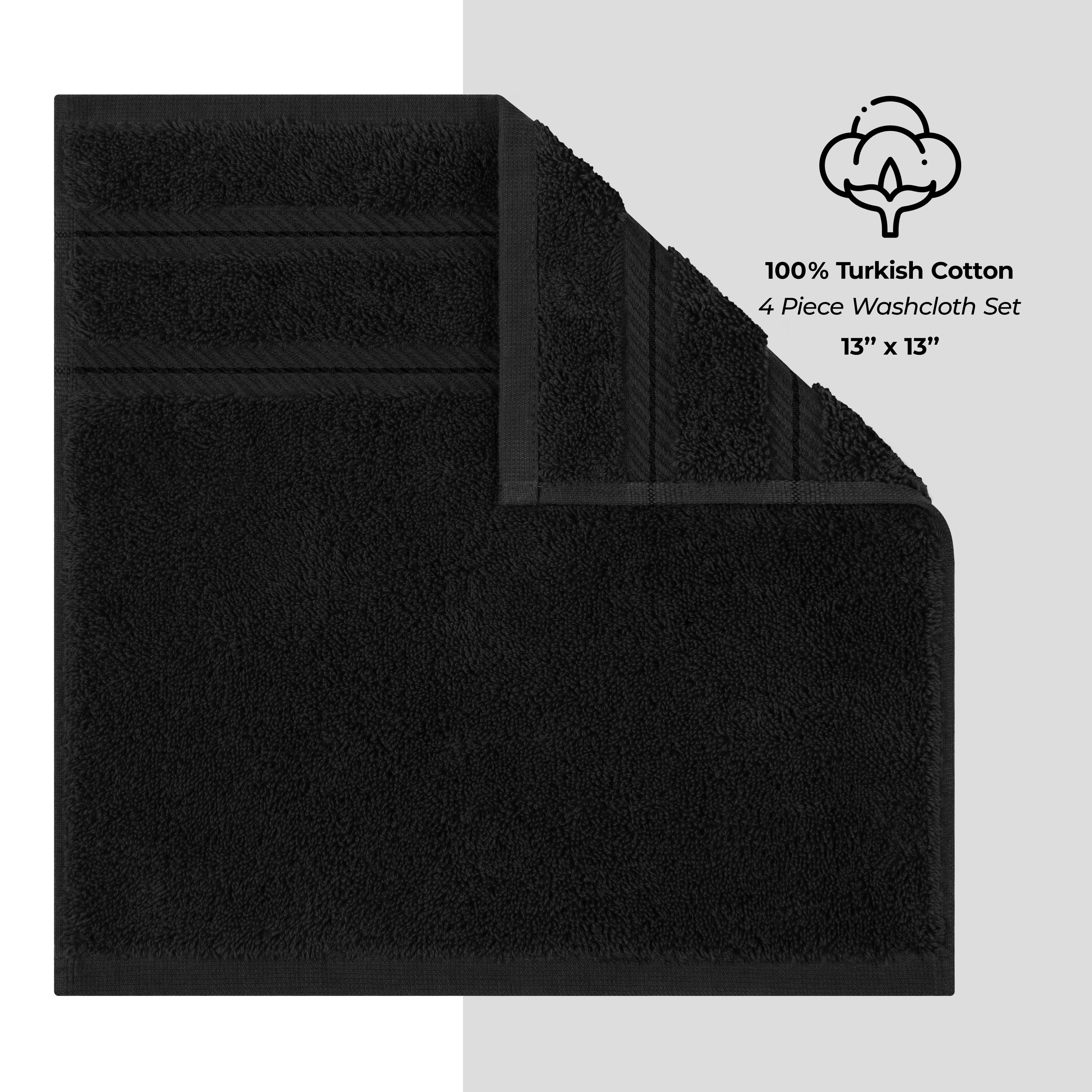 Ensemble de 4 débarbouillettes 100 % coton de qualité supérieure American Soft Linen