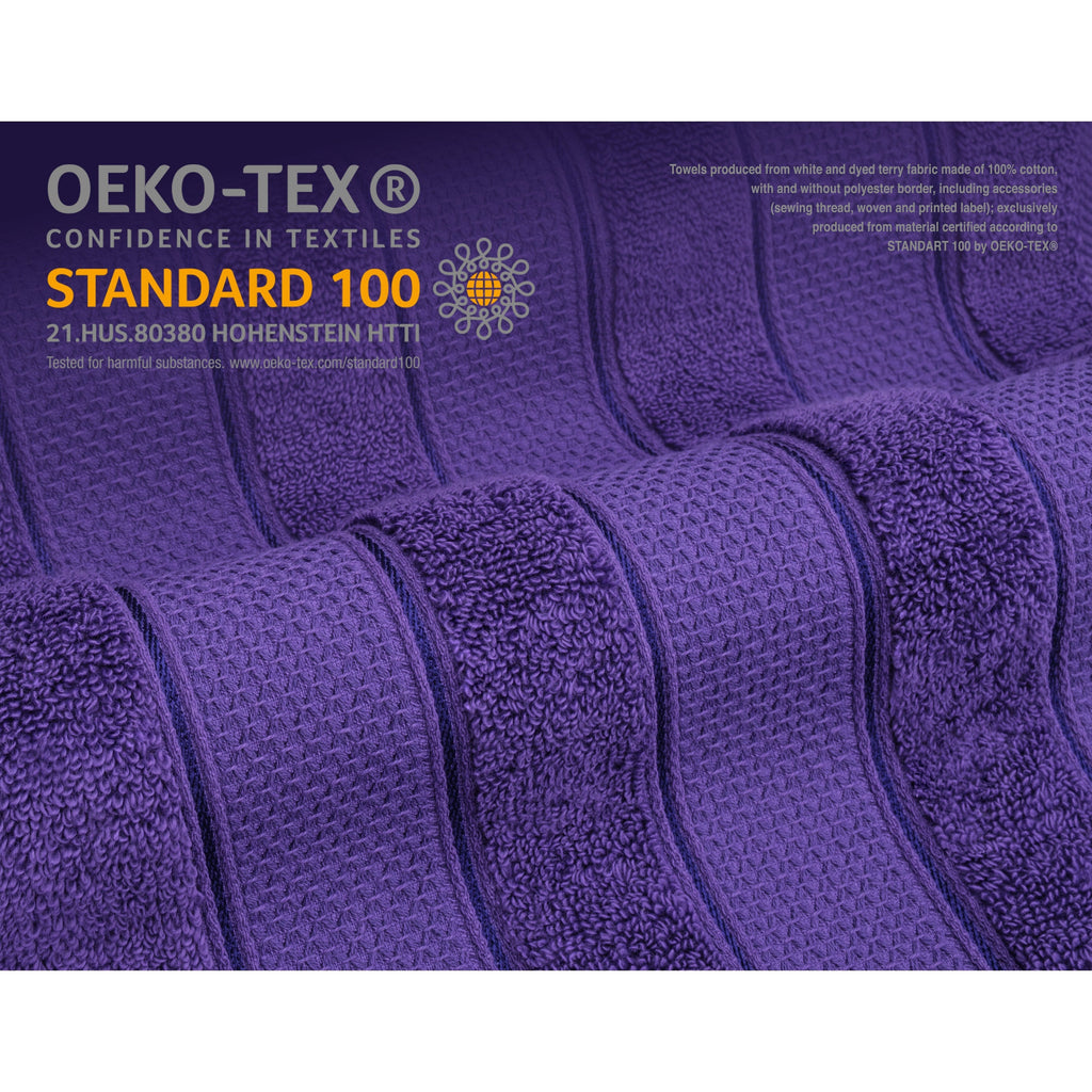 Ensemble de serviettes de bain Salem en lin doux américain, 6 pièces, grandes serviettes de bain 100 % coton, 2 serviettes de bain, 2 essuie-mains et 2 débarbouillettes