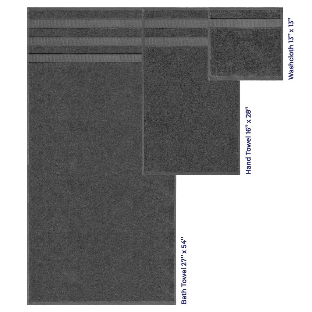 Ensemble de serviettes de bain Salem en lin doux américain, 6 pièces, grandes serviettes de bain 100 % coton, 2 serviettes de bain, 2 essuie-mains et 2 débarbouillettes