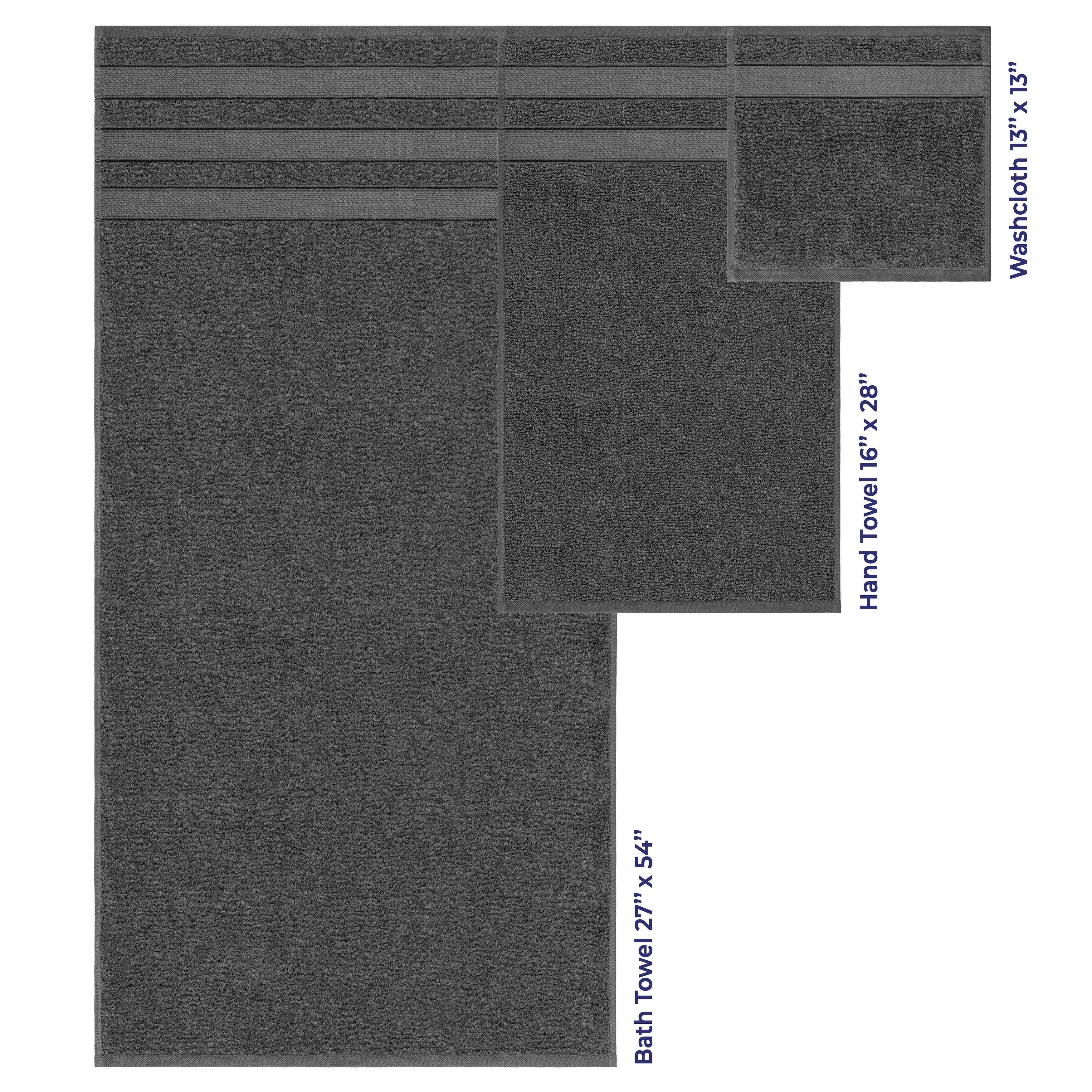 Ensemble de serviettes de bain Salem en lin doux américain, 6 pièces, grandes serviettes de bain 100 % coton, 2 serviettes de bain, 2 essuie-mains et 2 débarbouillettes