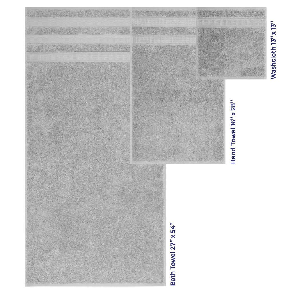 Ensemble de serviettes de bain Salem en lin doux américain, 6 pièces, grandes serviettes de bain 100 % coton, 2 serviettes de bain, 2 essuie-mains et 2 débarbouillettes