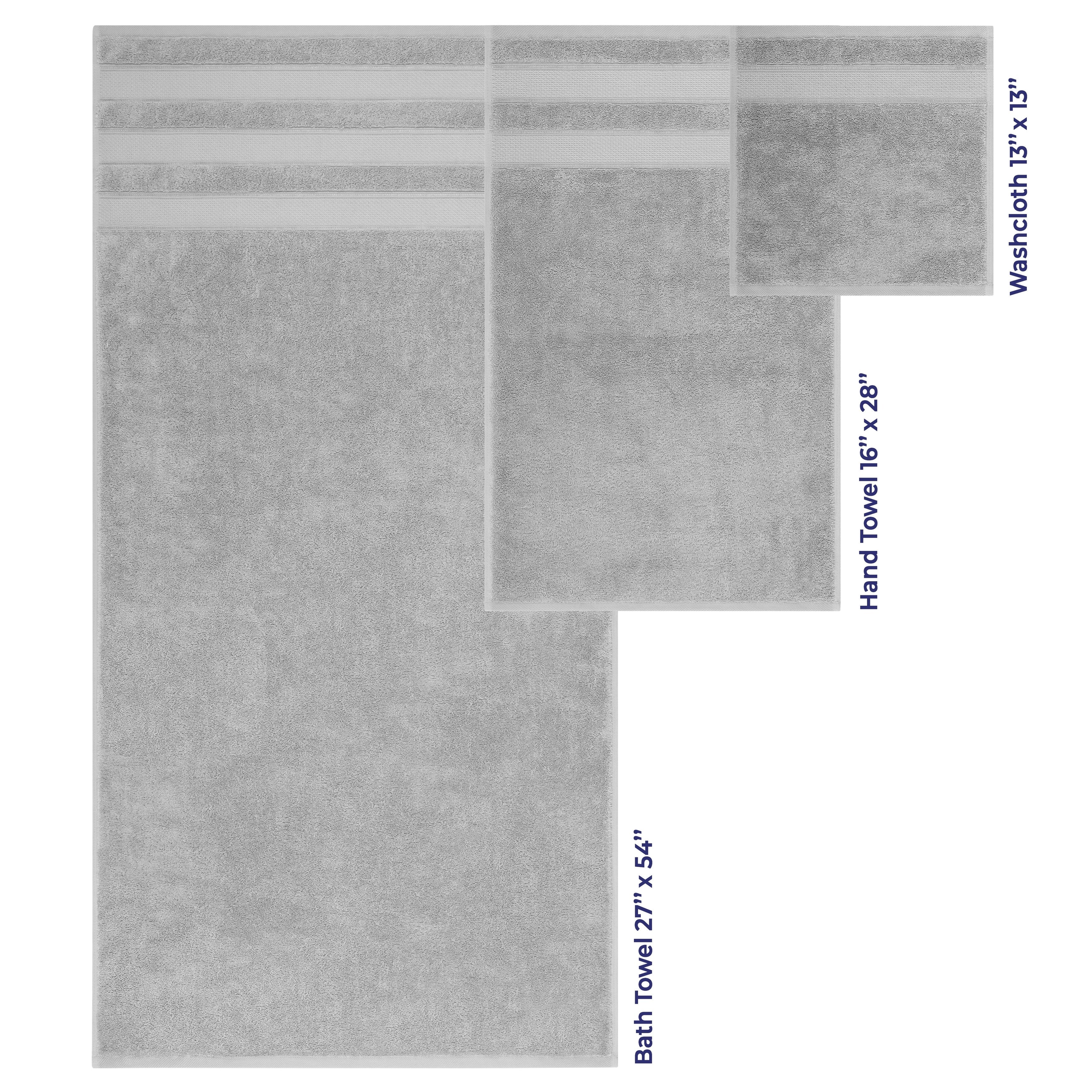 Ensemble de serviettes de bain Salem en lin doux américain, 6 pièces, grandes serviettes de bain 100 % coton, 2 serviettes de bain, 2 essuie-mains et 2 débarbouillettes