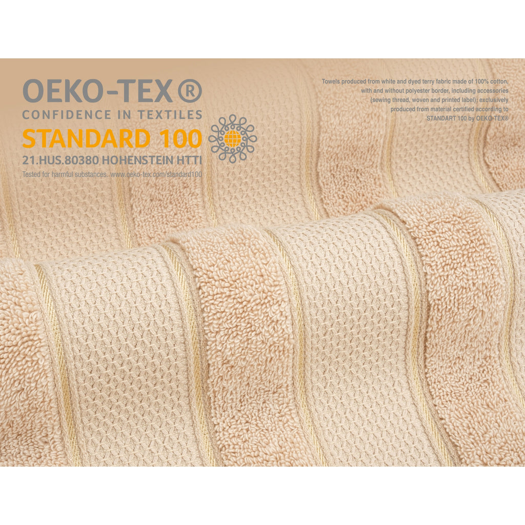 Ensemble de serviettes de bain Salem en lin doux américain, 6 pièces, grandes serviettes de bain 100 % coton, 2 serviettes de bain, 2 essuie-mains et 2 débarbouillettes