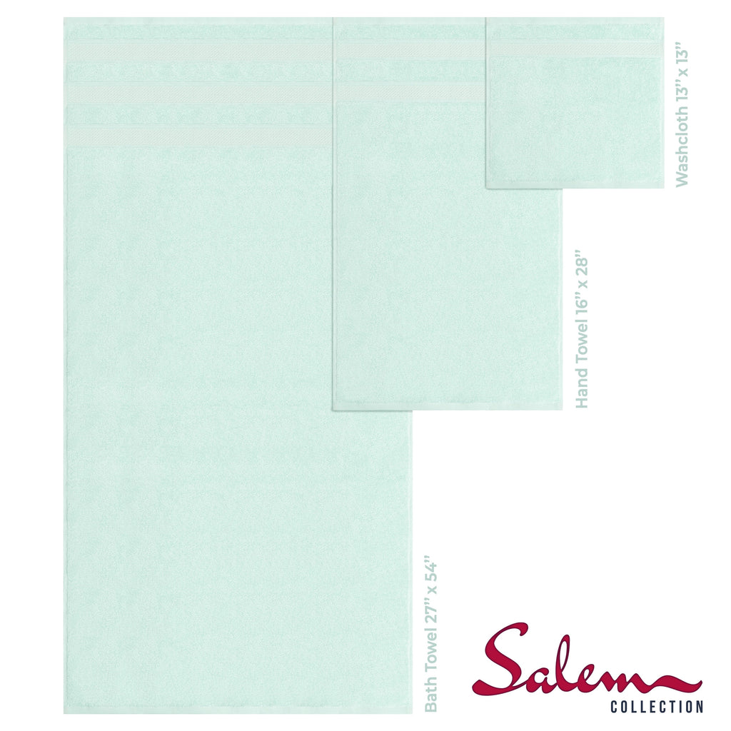 Ensemble de serviettes de bain Salem en lin doux américain, 6 pièces, grandes serviettes de bain 100 % coton, 2 serviettes de bain, 2 essuie-mains et 2 débarbouillettes