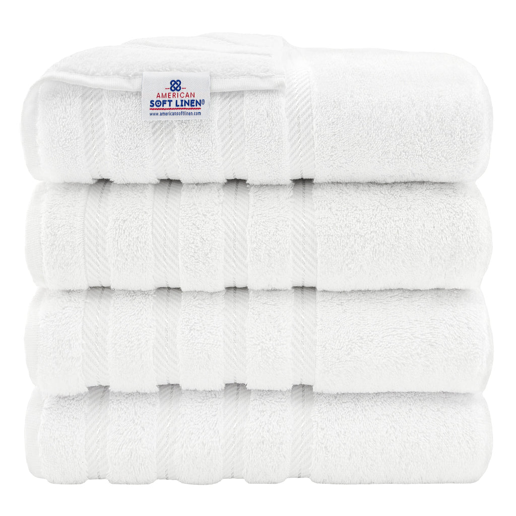 Serviettes de bain turques 100 % coton American Soft Linen, grandes, lot de 4, qualité hôtelière de luxe, ensembles de salle de bain