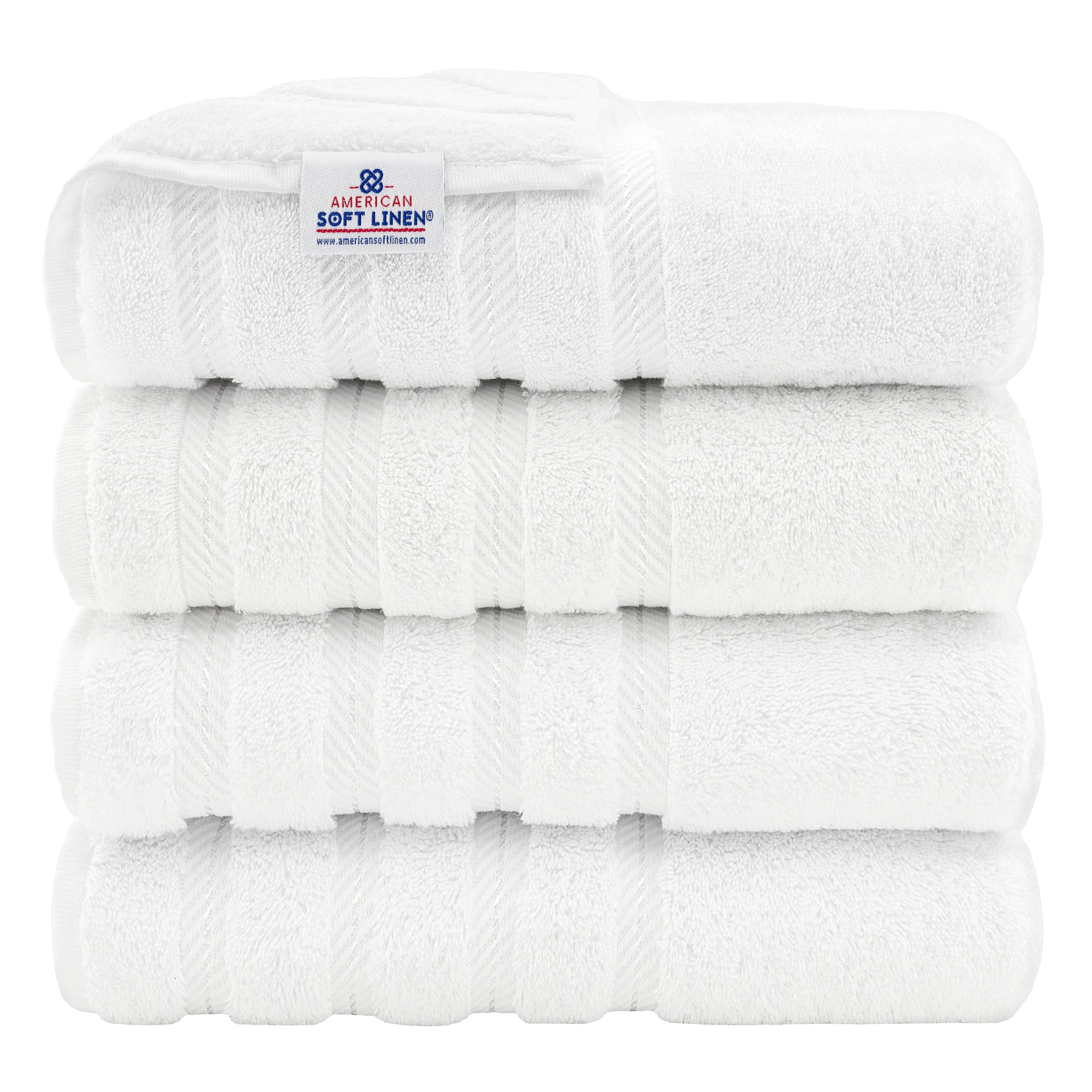 Serviettes de bain turques 100 % coton American Soft Linen, grandes, lot de 4, qualité hôtelière de luxe, ensembles de salle de bain