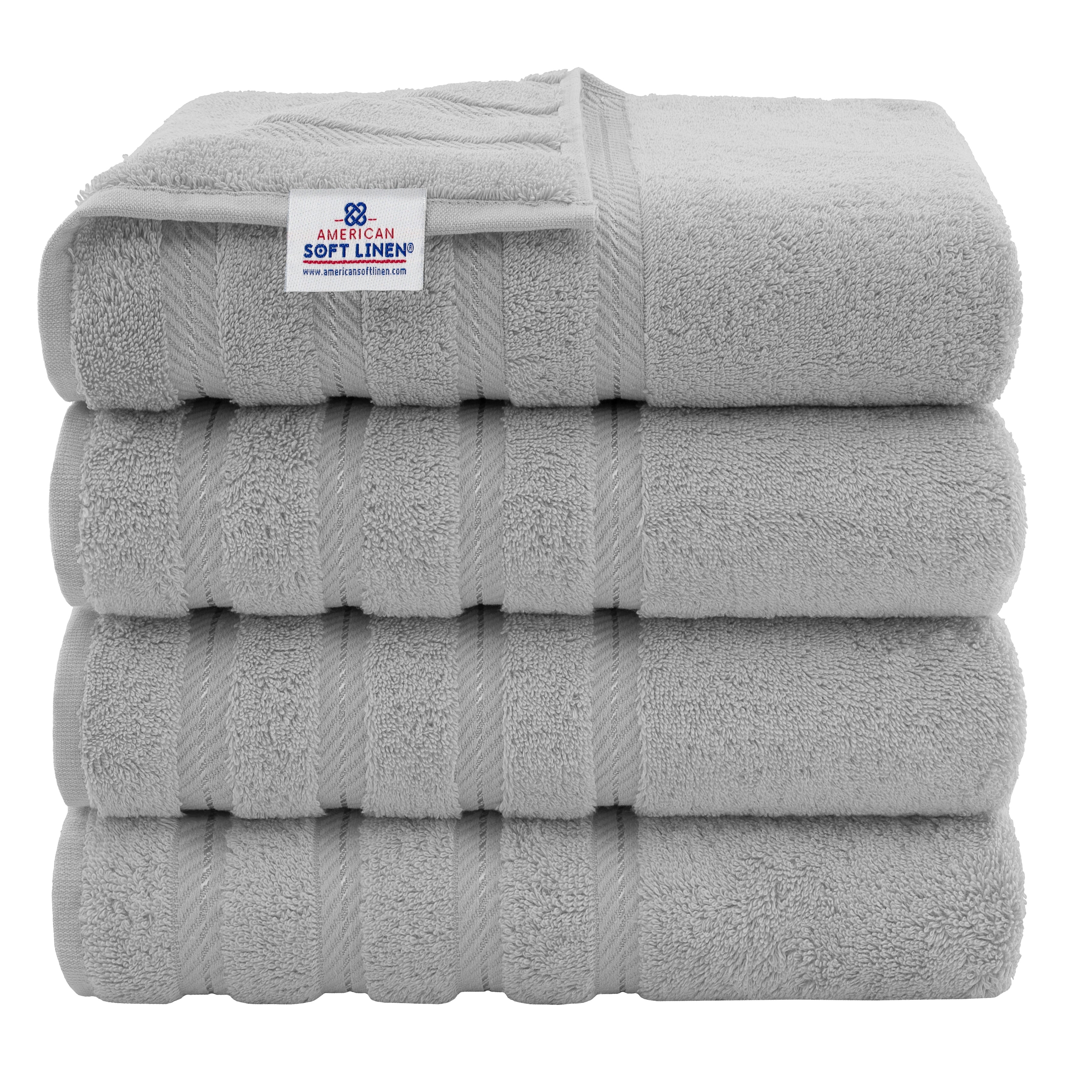 Serviettes de bain turques 100 % coton American Soft Linen, grandes, lot de 4, qualité hôtelière de luxe, ensembles de salle de bain