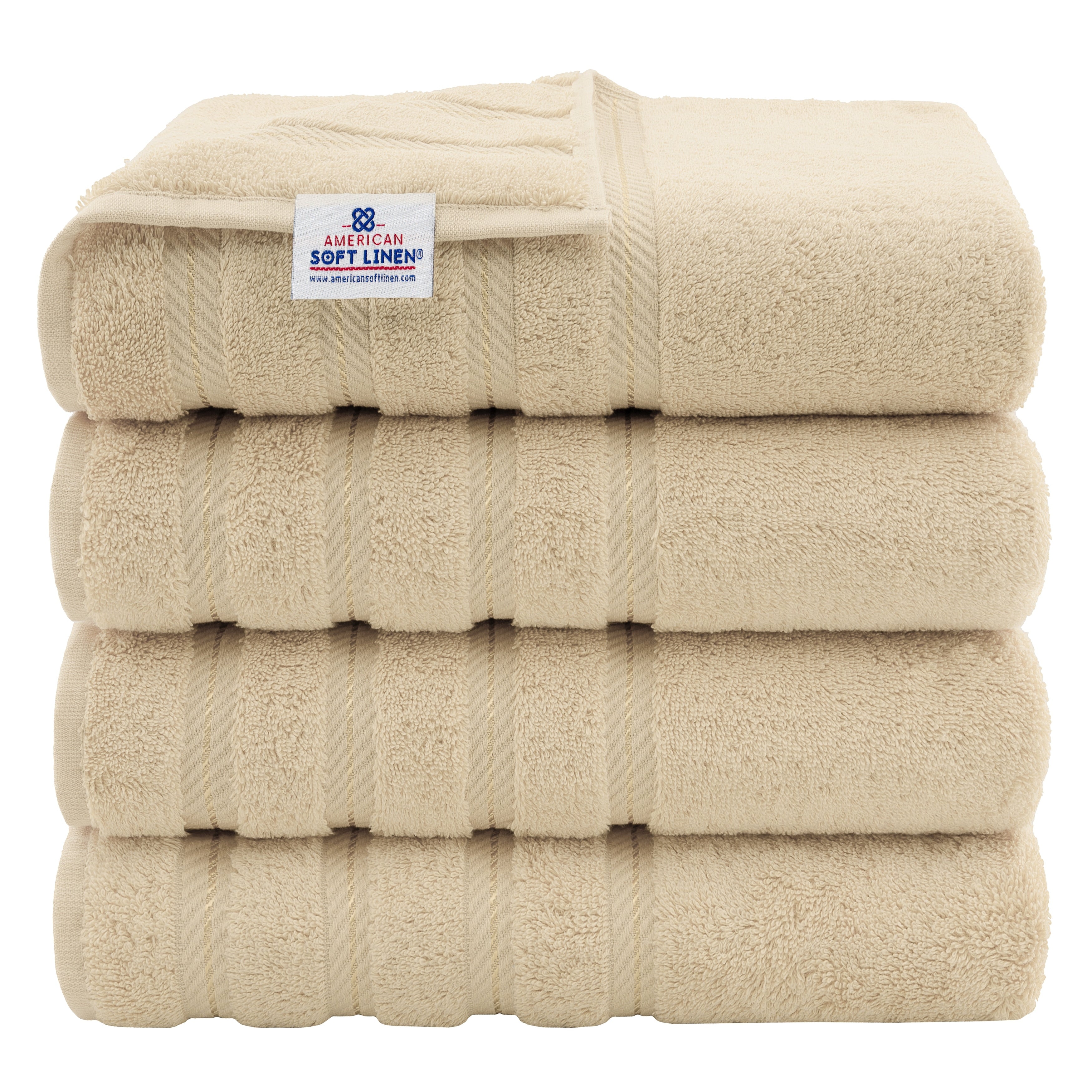 Serviettes de bain turques 100 % coton American Soft Linen, grandes, lot de 4, qualité hôtelière de luxe, ensembles de salle de bain