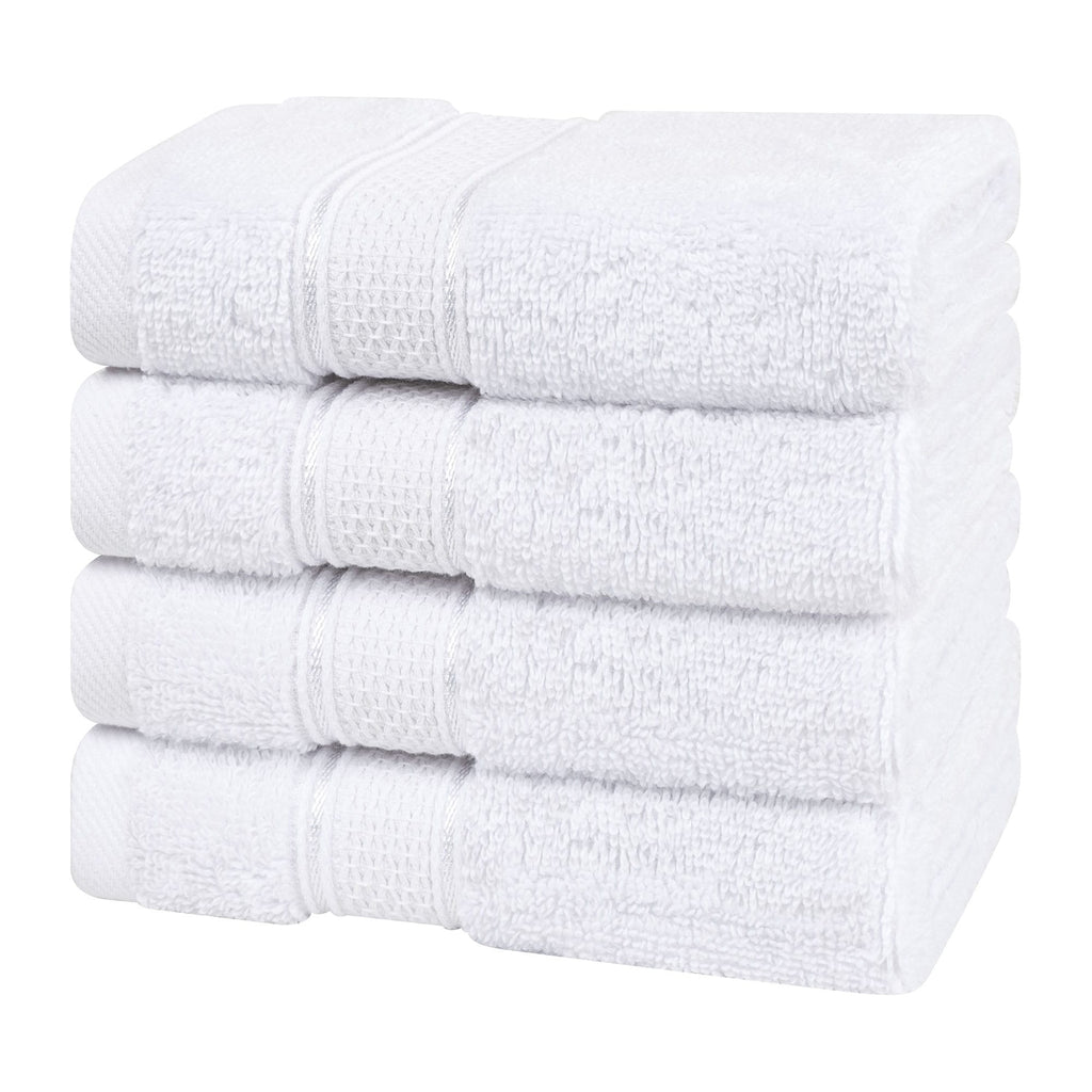 American Soft Linen, lot de 4 débarbouillettes de luxe Salem, 100 % coton peigné, 13 x 13 débarbouillettes